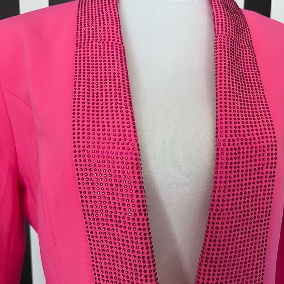 Fuchsia Backless Rhinestone Crystal Trim Blazer Dress - NWT - Picture 8 of 10